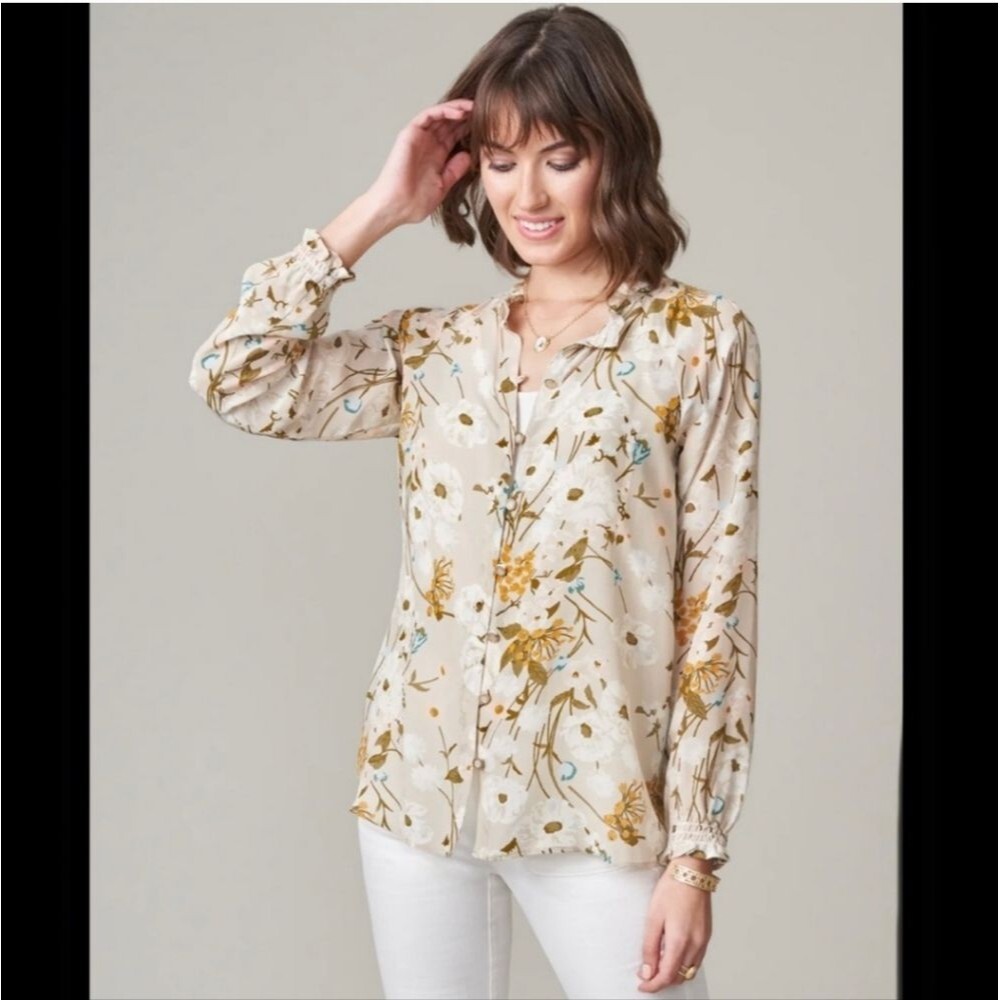Spartina 449 Ivy Silk Blouse Babbie's Store Poppies Size XS